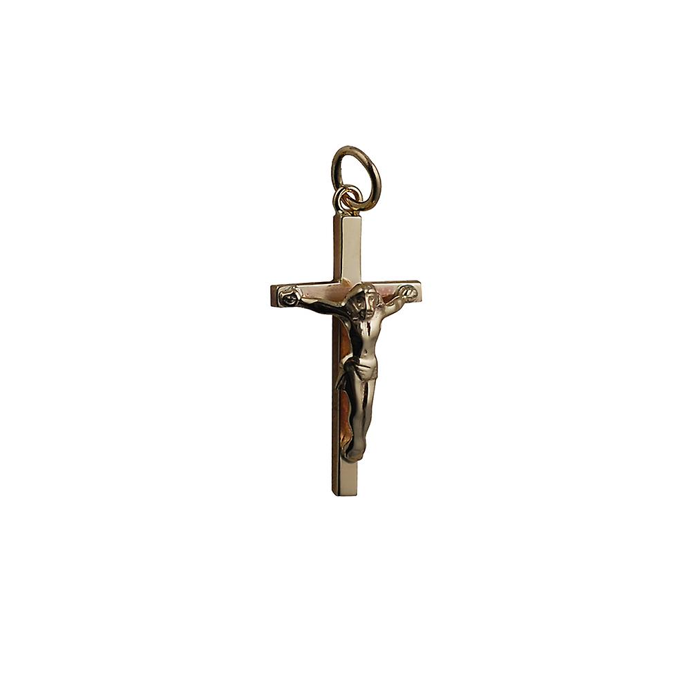 9ct Gold 25x14mm solid block Crucifix Cross