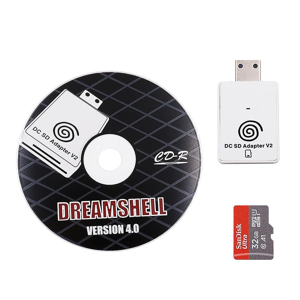 The Second-generation Sd Card Reader Adapter + Cd With Dreamshell_boot_loader For Dc Dreamcast Game Consoles