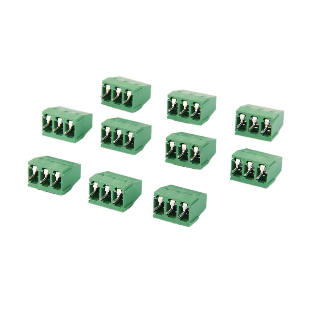 10pcs 3Pin Plug-in Terminal Block DG128 Screw KF128-3P Pitch 5.08MM 300V/10A