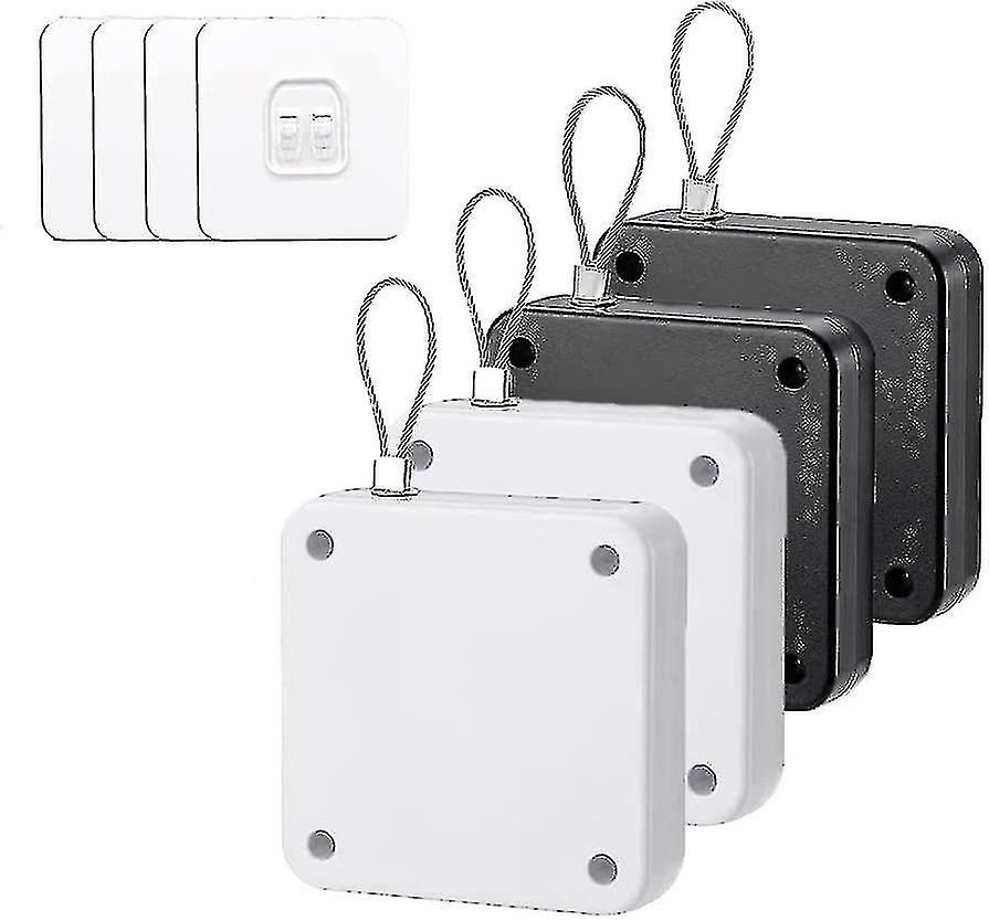 4pcs Automatic Door Closer, Auto Sensing Door Closer With Pull Cord