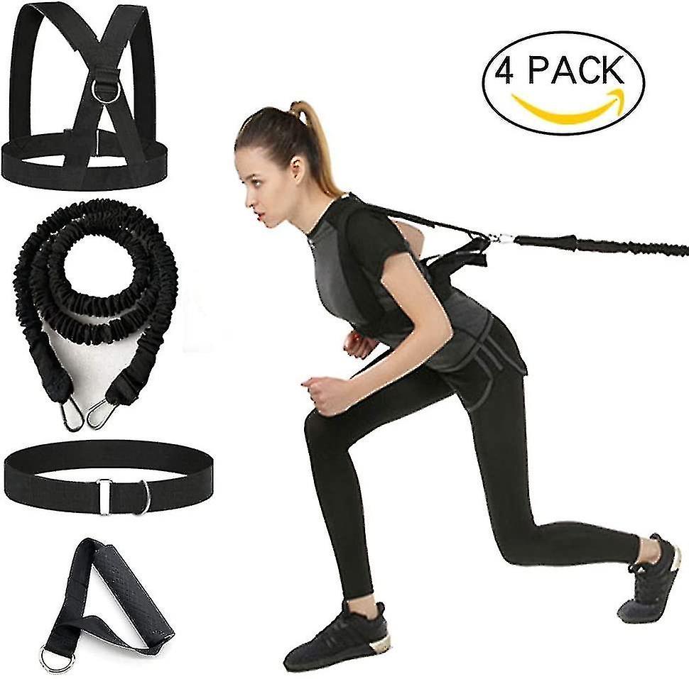 Double Pull Resistance Rope 4-pcs Bungee Resistance Cord Set Fit Solo Or Partner Great For Vertical