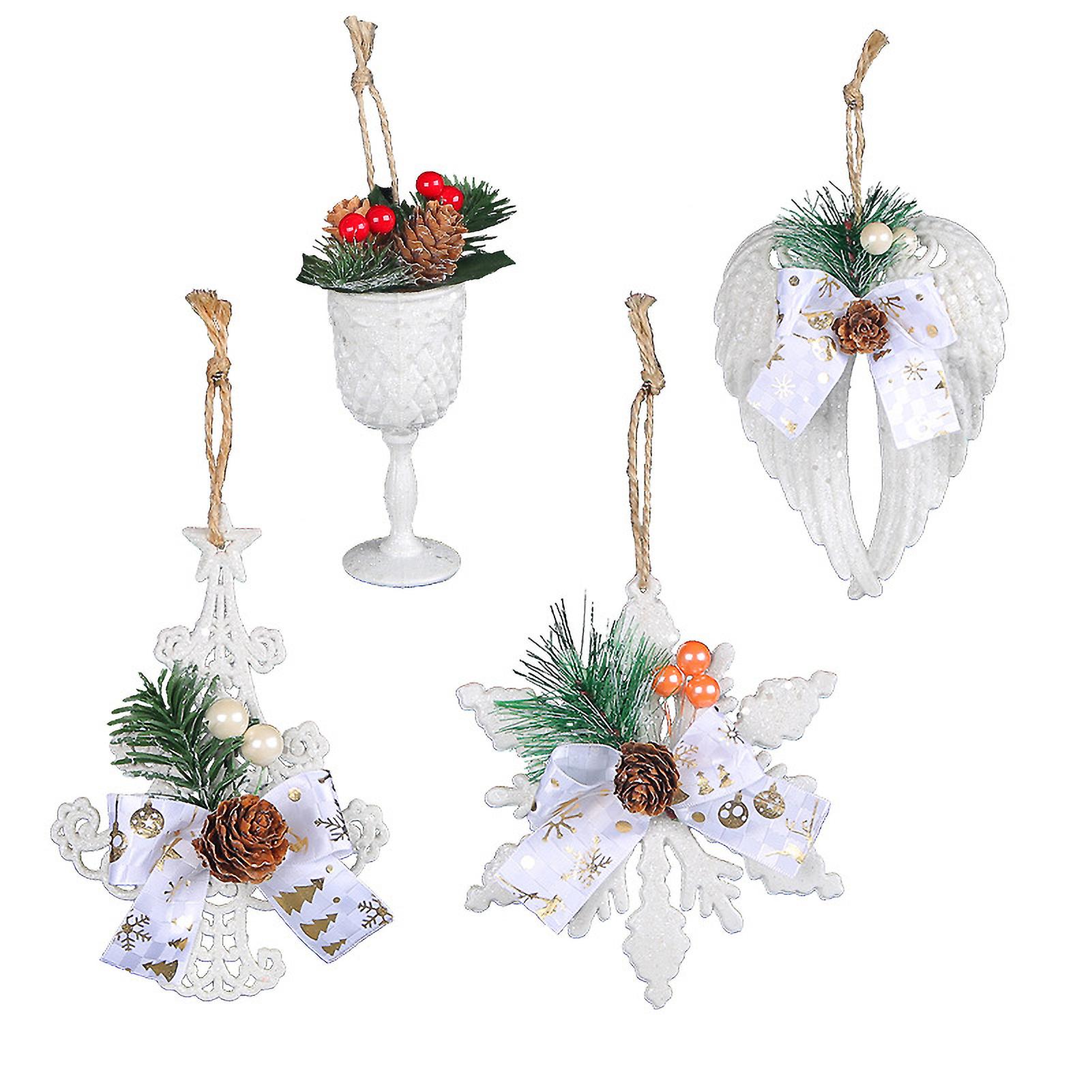4szt Choinka Szyszki Ozdoby Płatek śniegu Skrzydło Anioła Kieliszek do wina Jagody Zima Kraina Czarów Wisiorek Rzemiosło