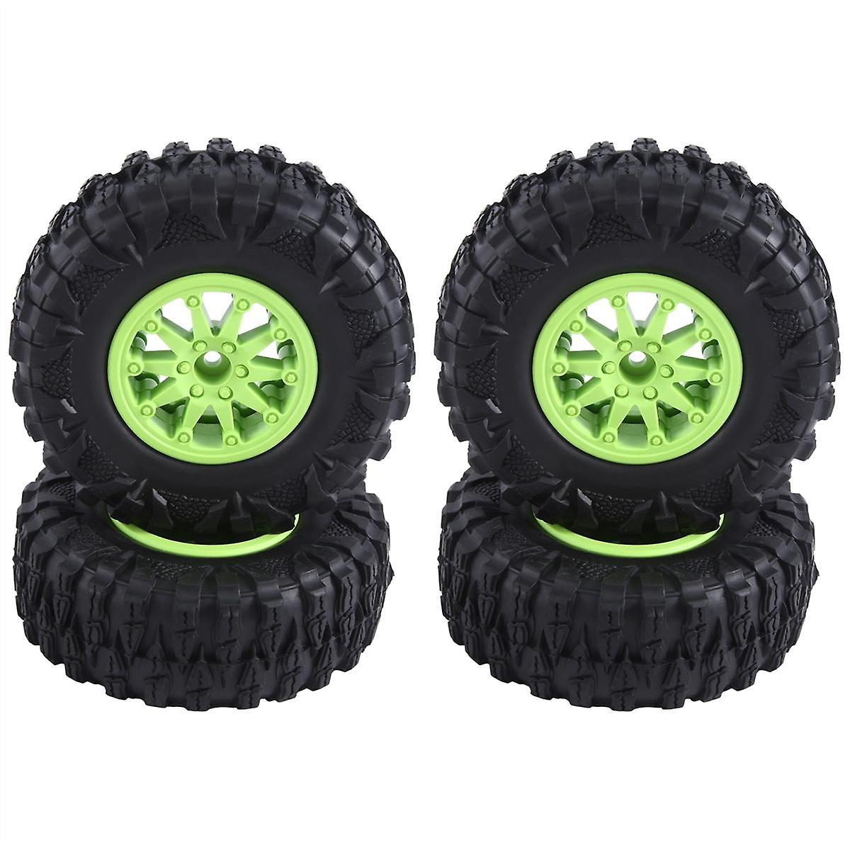 4PCS 2.2 Inch Nylon Plastic Beadlock Wheel 4.72In/120mm Tire with 12mm Combiner Hex for 1/10 RC Roc