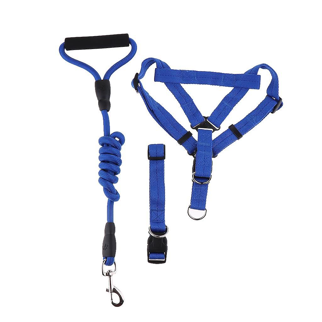 Pet Leash With Chest Strap Collar Three-piece Red S