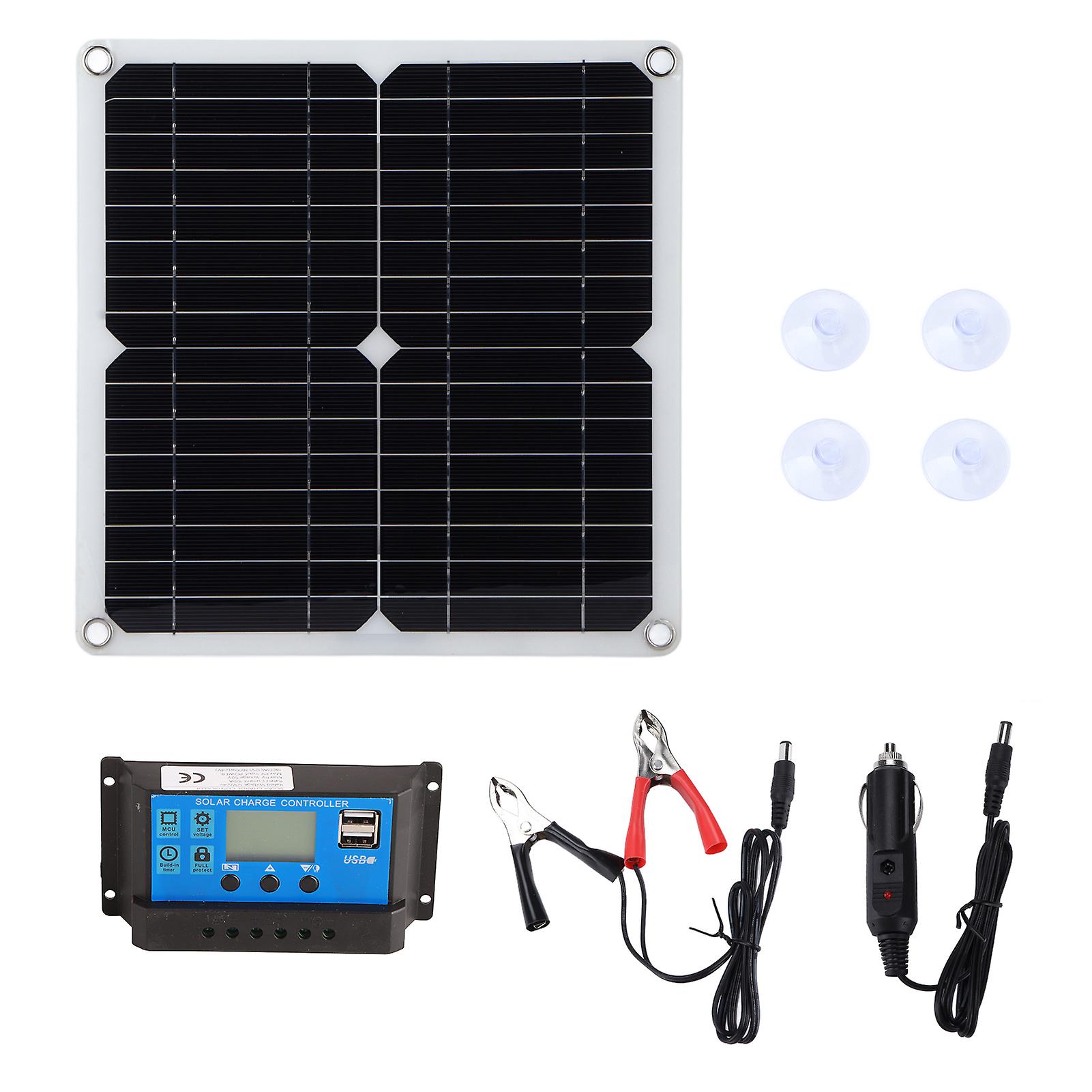 15W Solar Panel Kit Dual USB DC Output 100A Controller Solar Cells for Car Boat BatteryController Blue