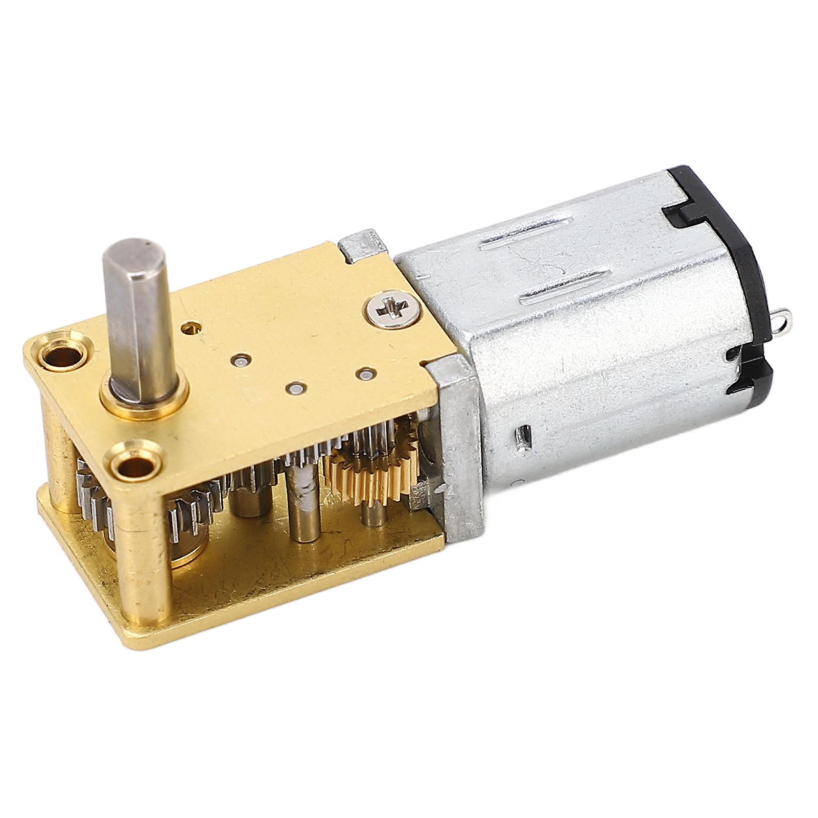 DC6V Single Shaft Worm Gear Motor with Fixing Base Micro DC Gear Brush Speed Reduction Motor 68RMP(1:118 Reduction Ratio)