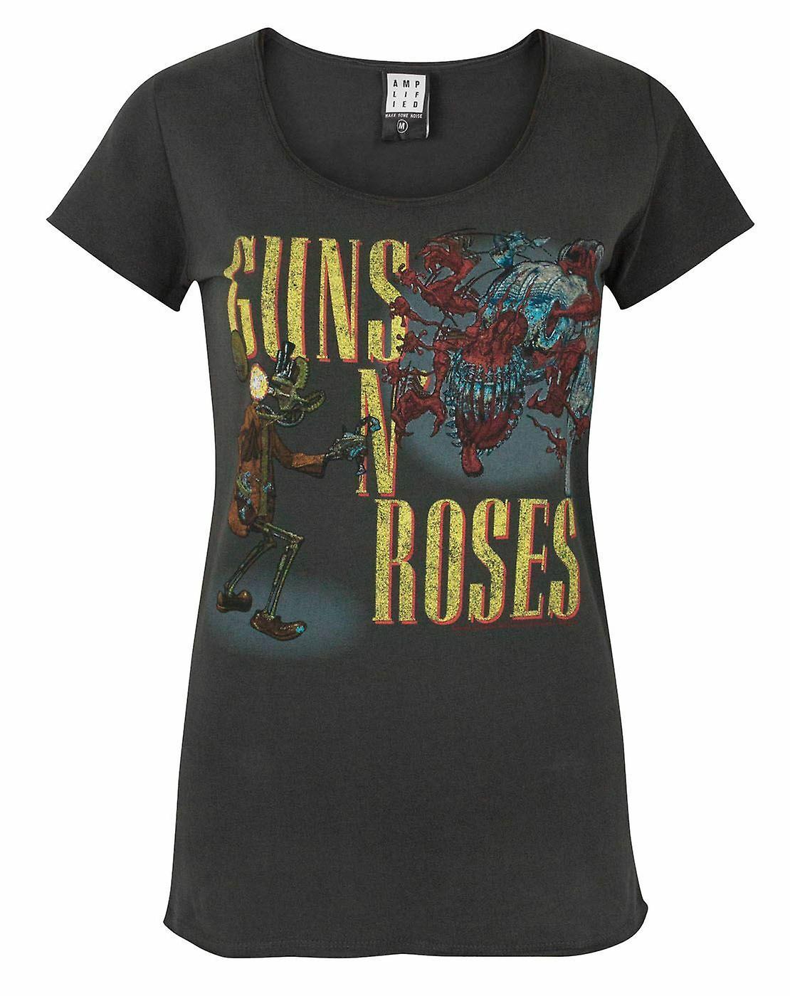Amplified Clothing女士短袖T恤灰色Guns N Roses Appetite Attack图形