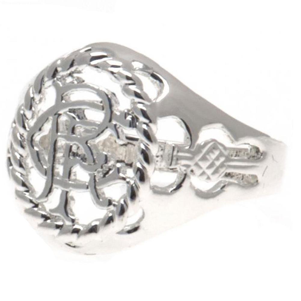 Rangers Fc Silver Plated Crest Ring Medium