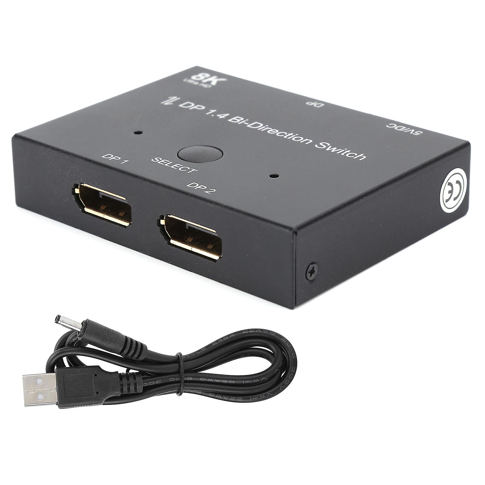Bi‑Direction Switch DP DisplayPort 1.4 8K at 60Hz 32.4Gbps Hub Converter Computer Supplies