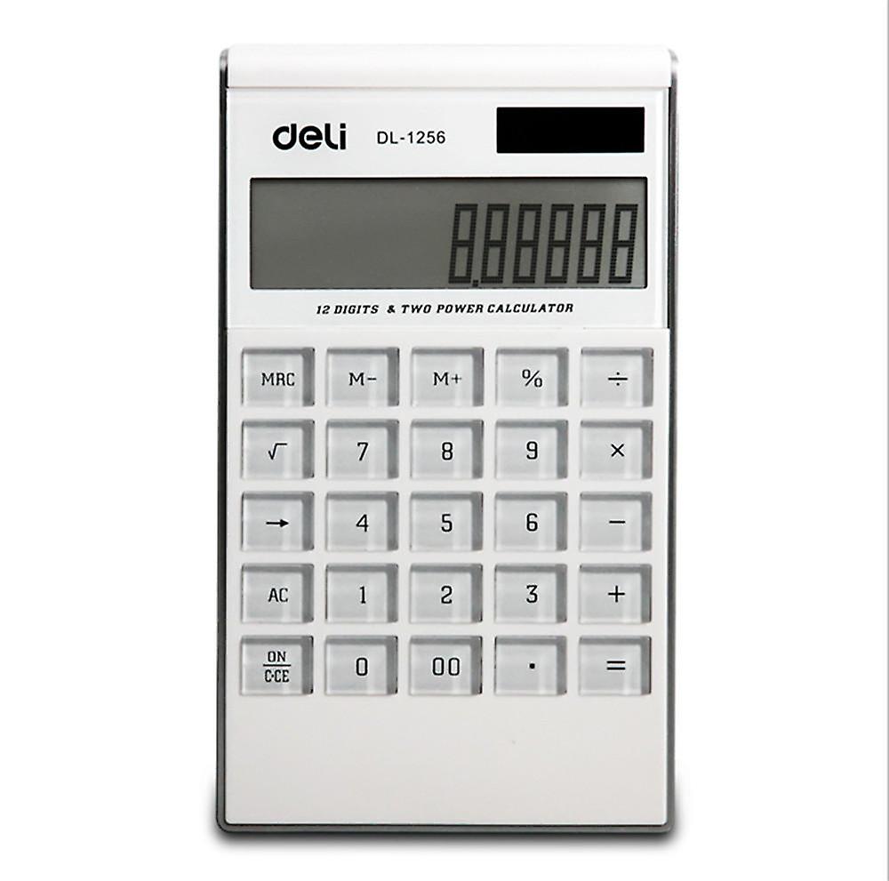 Double Power Large Screen Calculator Ultra-thin Fashion White Computer