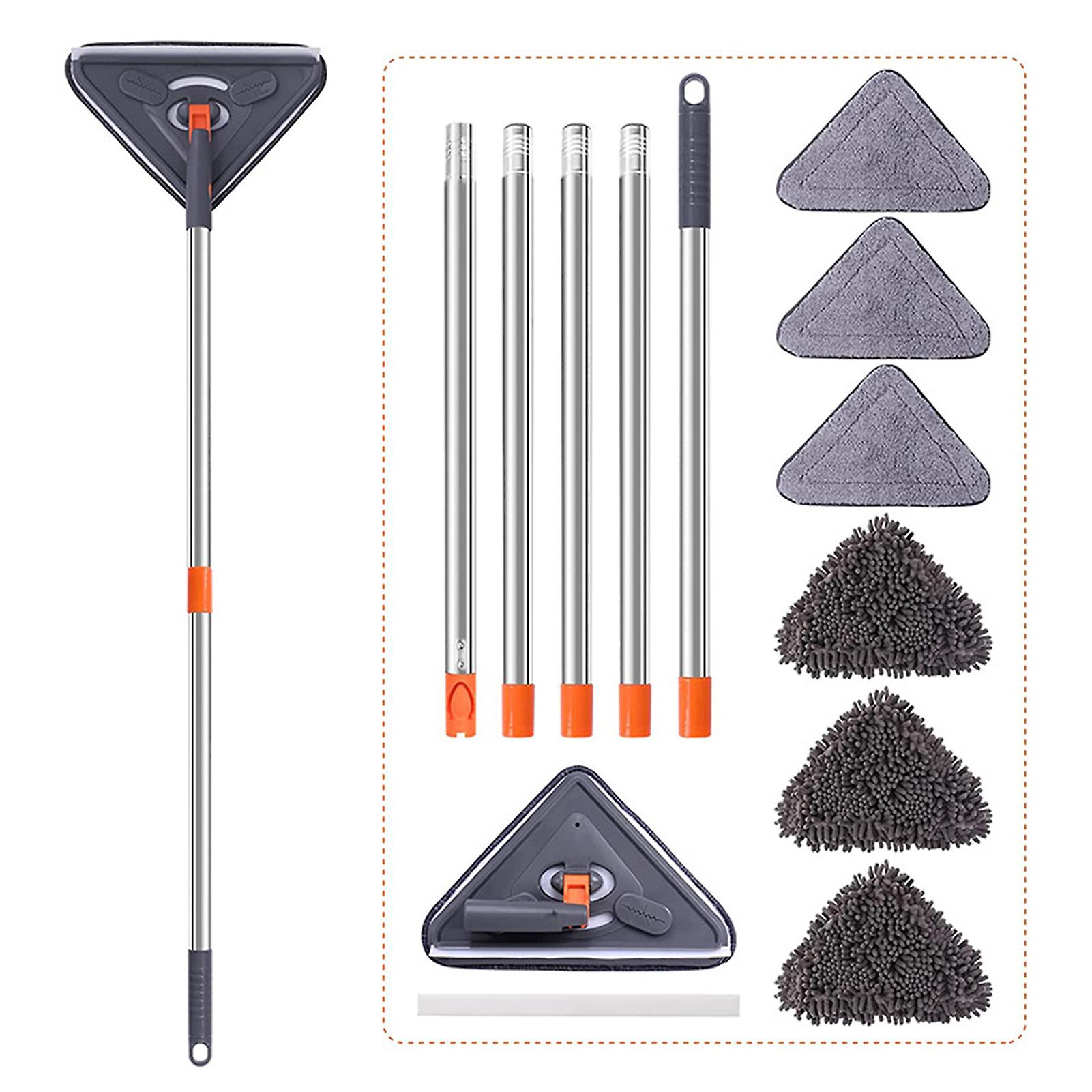 360 ° Rotating Triangle-shape Duster Lightweight Sturdy Spinnings Mop for Floor Wall