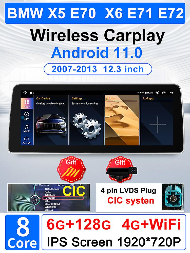 For Bmw 2007-2013 X5 E70 X6 E71 Ccc Cic Car Multimedia Video Player Wireless Apple Carplay Android 11.0 Radio Gps Navigation