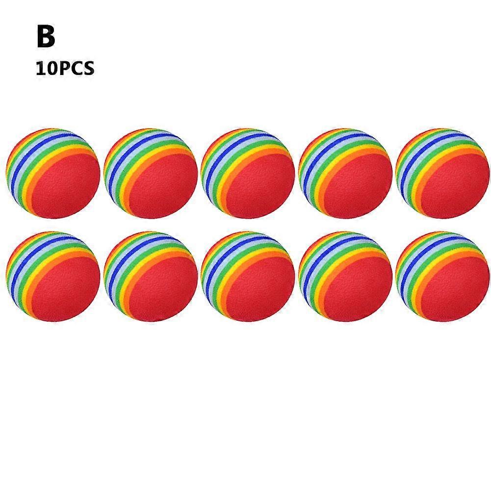 (10 per pack) Red (B) $Golf Rainbow Ball EVA Foam Ball Indoor Practice Ball Sponge Ball Playground Toy Ball Diameter 42mm