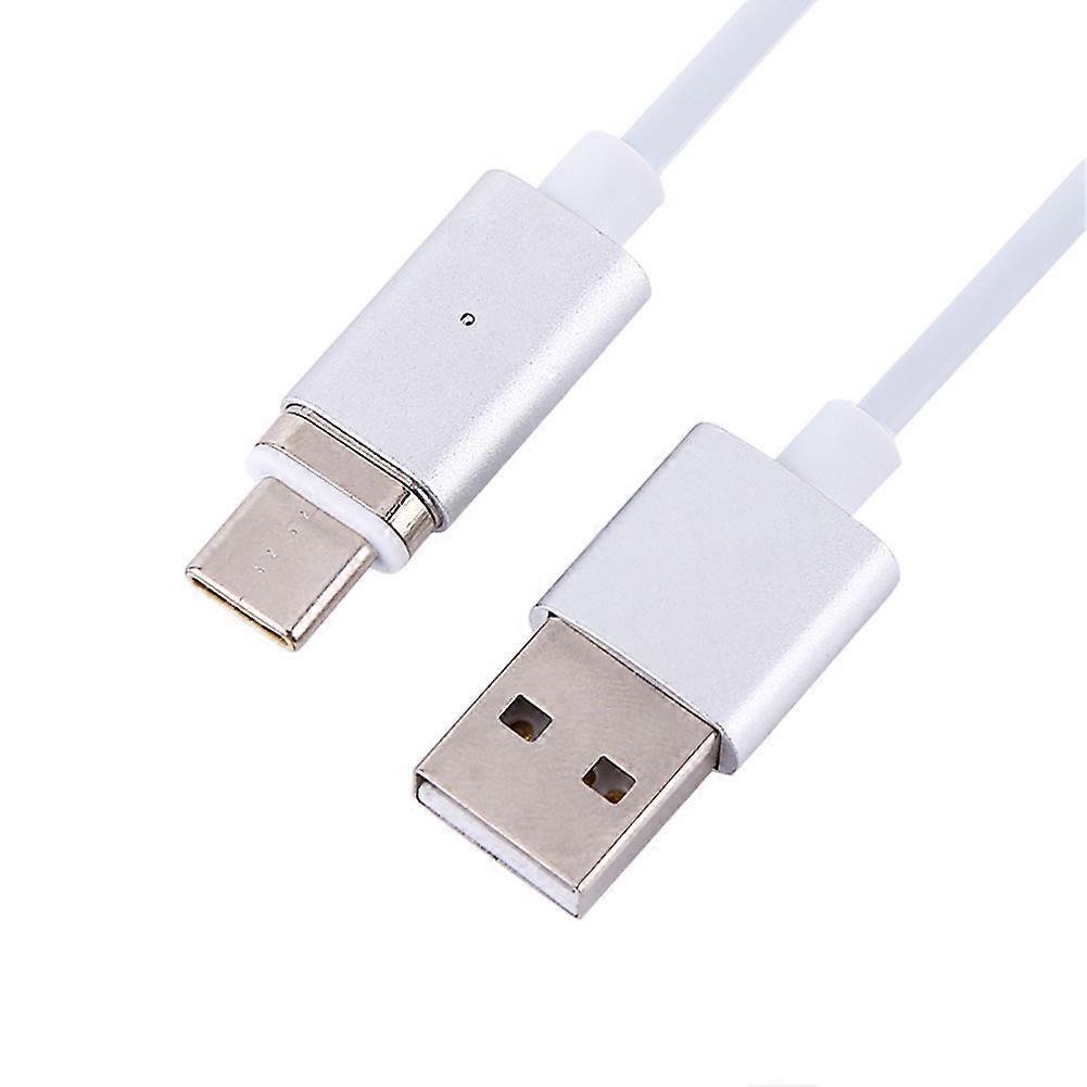 1.2m 4Ft USB 3.1 Type-C Connector Magnetic Data Cable Fast Charge Line With Plug (Silver)