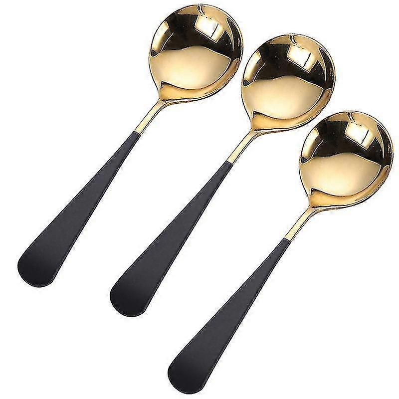 3pcs Kitchen Tableware, Stainless Steel Soup Spoons