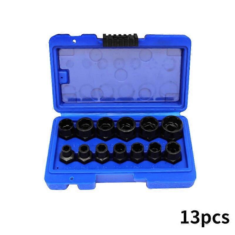 10/13 Pcs Set Lmpact Nut And Bolt Extractor Socket Set Damaged Bolt Nut Screw Remover Tool Sockets Wrenches With Storage Case ST1M669