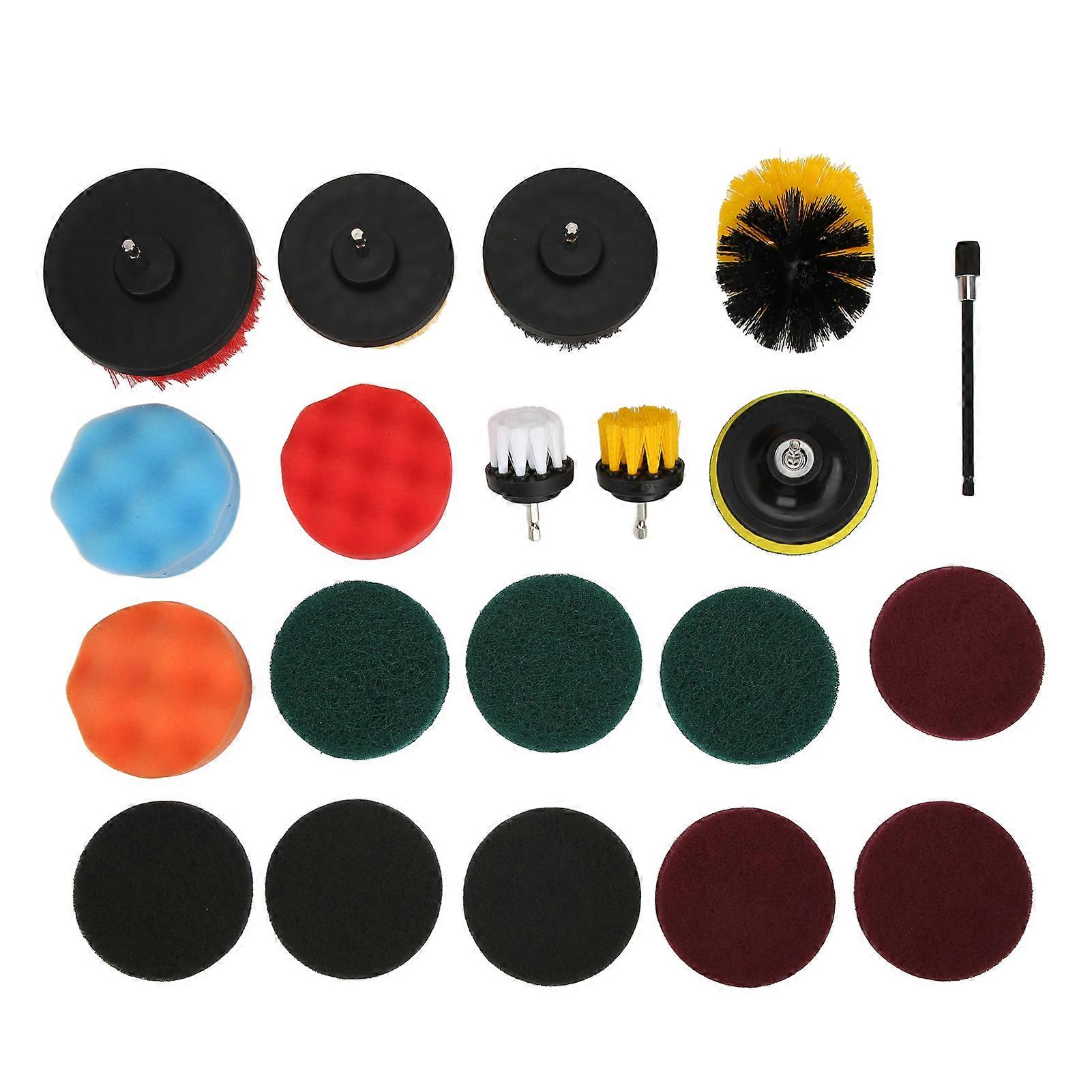 20pcs Perceuse Brosse Pièces Jointes Ensemble Multipurpose Tampons À Récurer Kit De Nettoyage Pour Voiture À La Maison