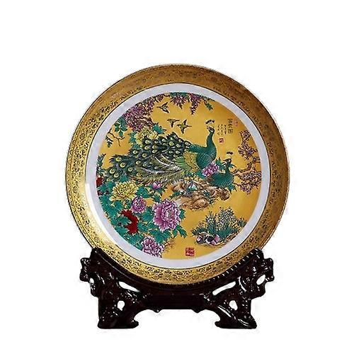Decorative Trays-Prosperity-Wealthy Landscape with Gold Rim Plate