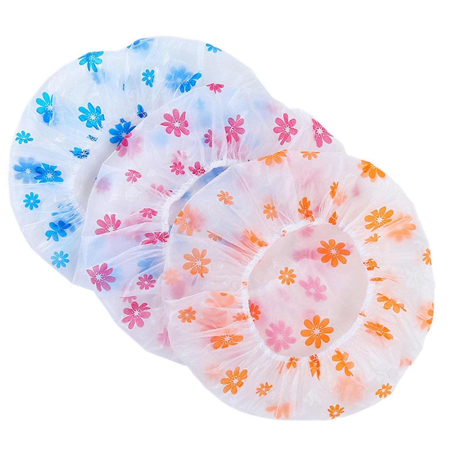 10Pcs Waterproof Point Bath Hair Cover Elastic Bath Hat Bathing Cap for Women Bathroom Reusable Sho