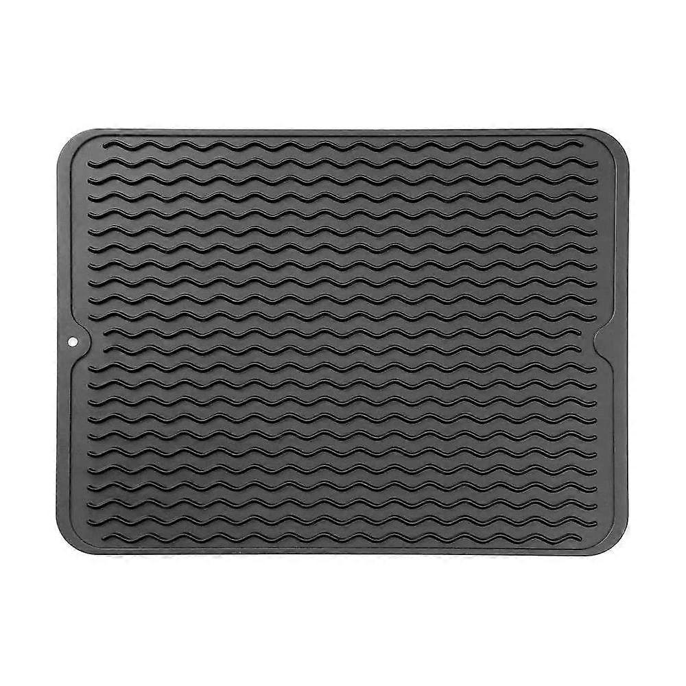 Black Silicone Dish Drying Mat For Multiple Usage,Easy Clean,Eco-Friendly,Heat-Resistant Silicone Mat
