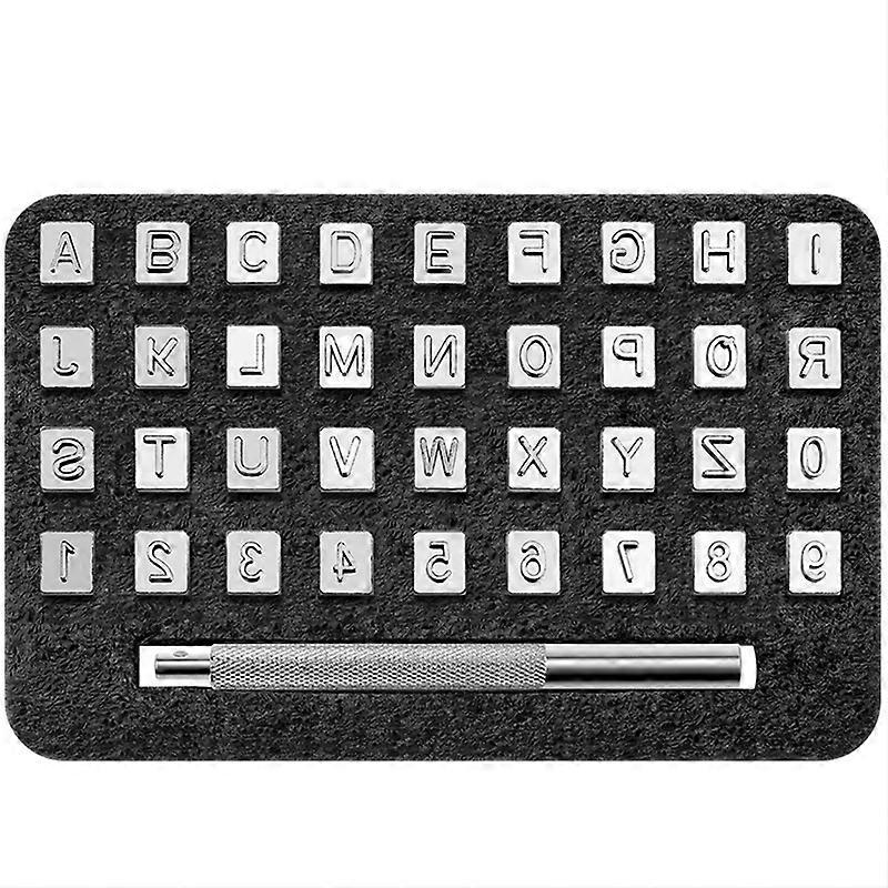 36Pcs 3mm/6mm Stainless Steel Alphabet Number Stamp Punch Tools Set Leathercraft Hole Punching Tools Kit