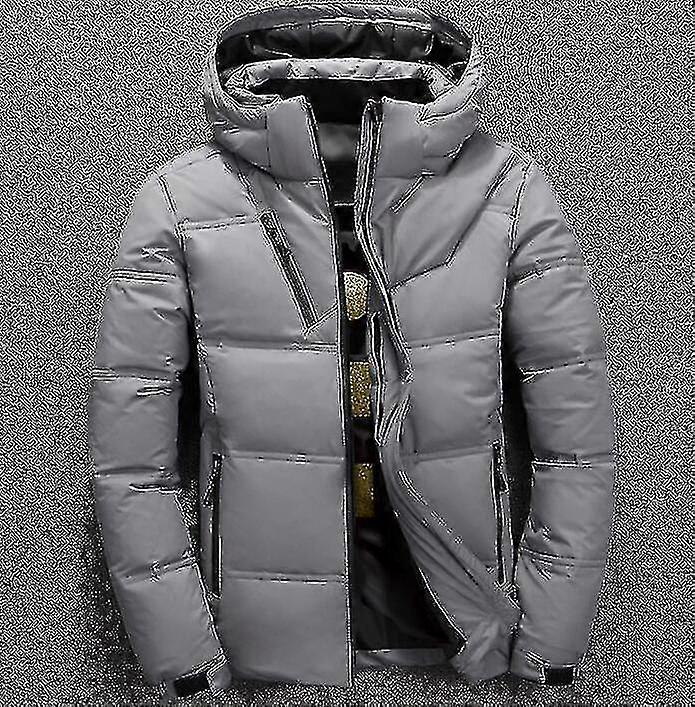 الشتاء سترة الرجال عالية الجودة الأحمر الأسود أسفل معطف مقنعين باركا أزياء الذكور بطة بيضاء أسفل سترة سميكة ملابس الثلج الدافئة- YuJia