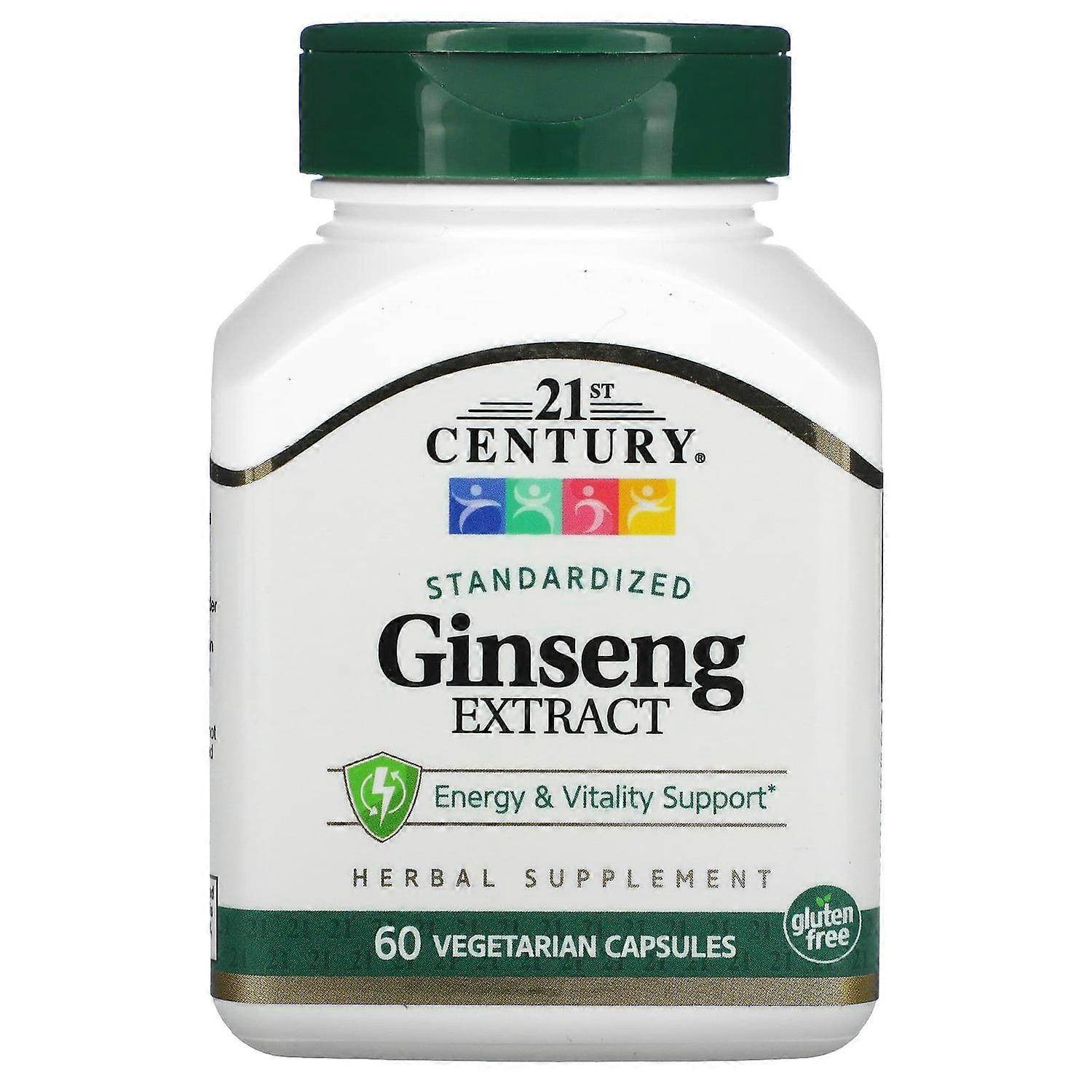 21st Century, Standardized Ginseng Extract, 60 Vegetarian Capsule