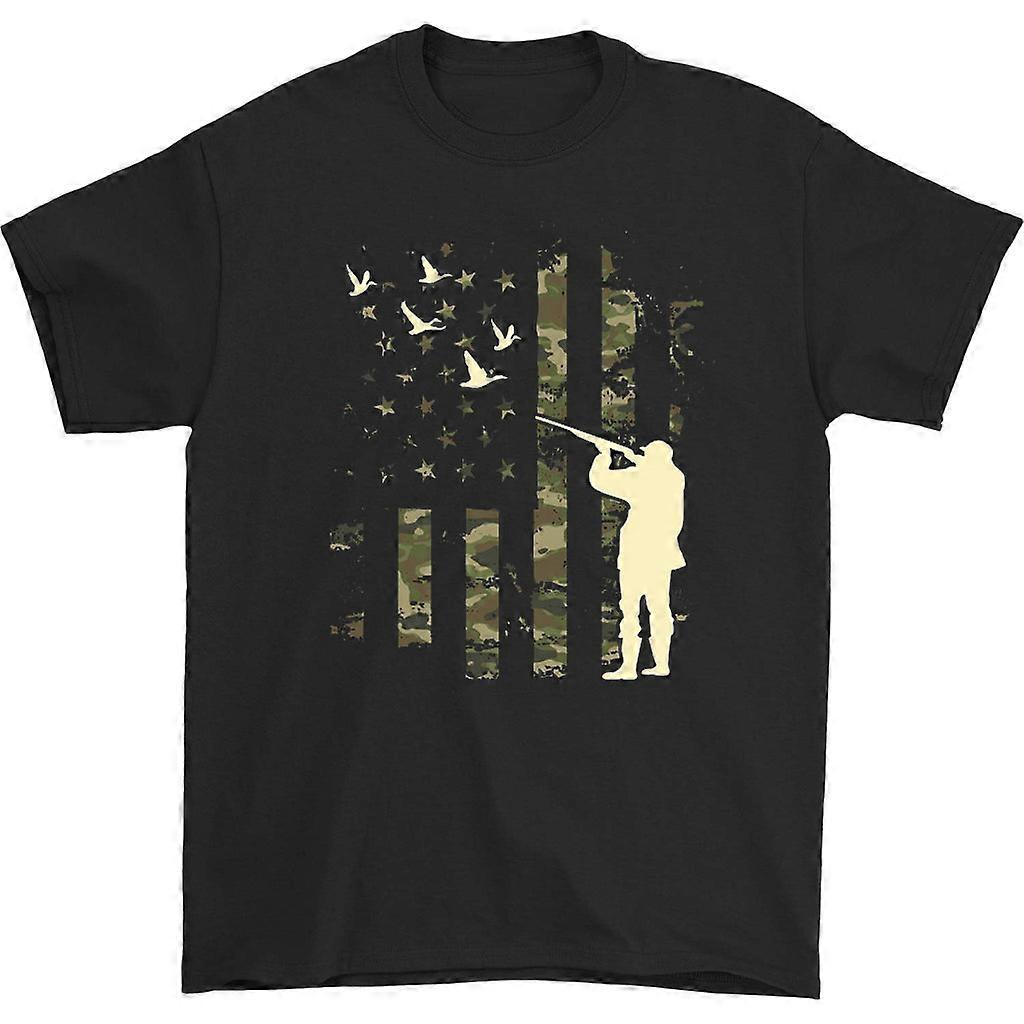 Duck Hunting Us Flag T-shirt
