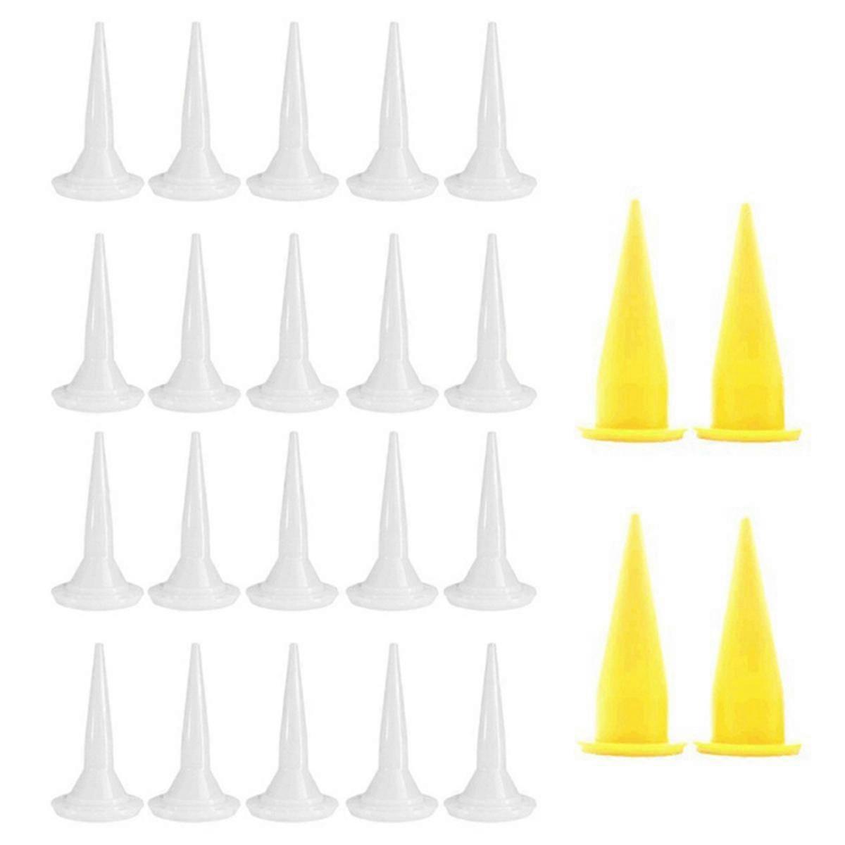 24-Piece Caulking Nozzle Daubing Tool Glass Glue Concentrated Tool Sealant Dispenser Soft Rubber No