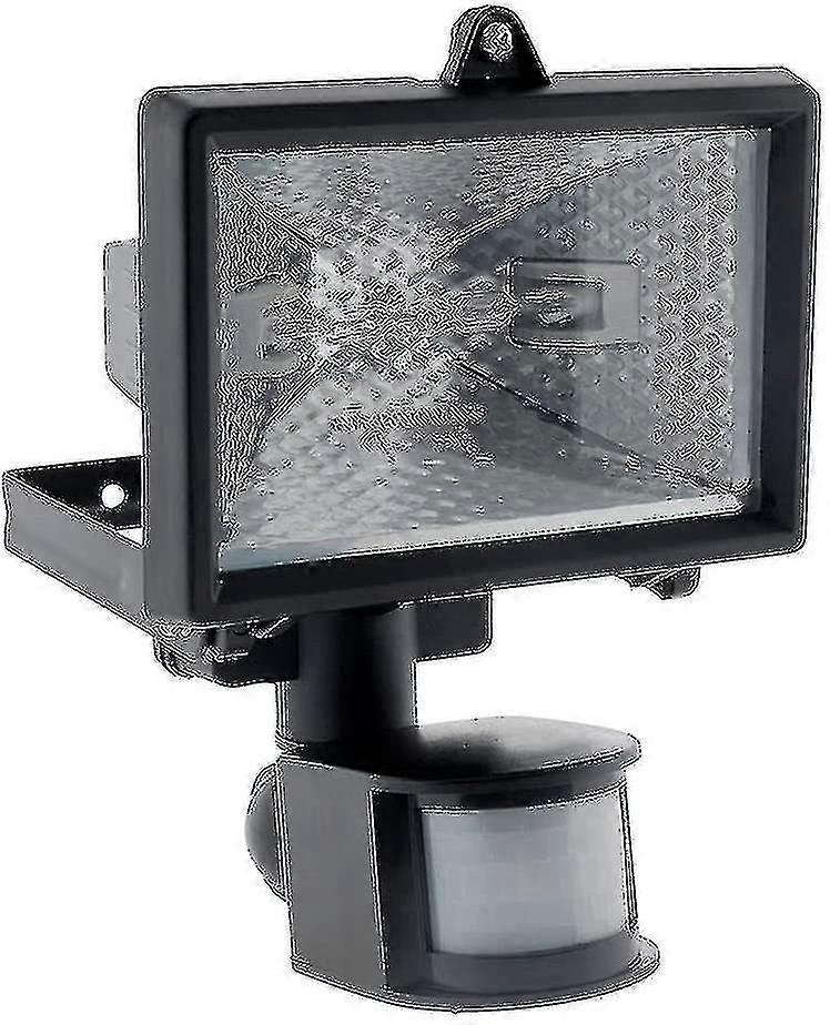 Halogen Floodlight Black With Detector - Ip44 Ce Edition