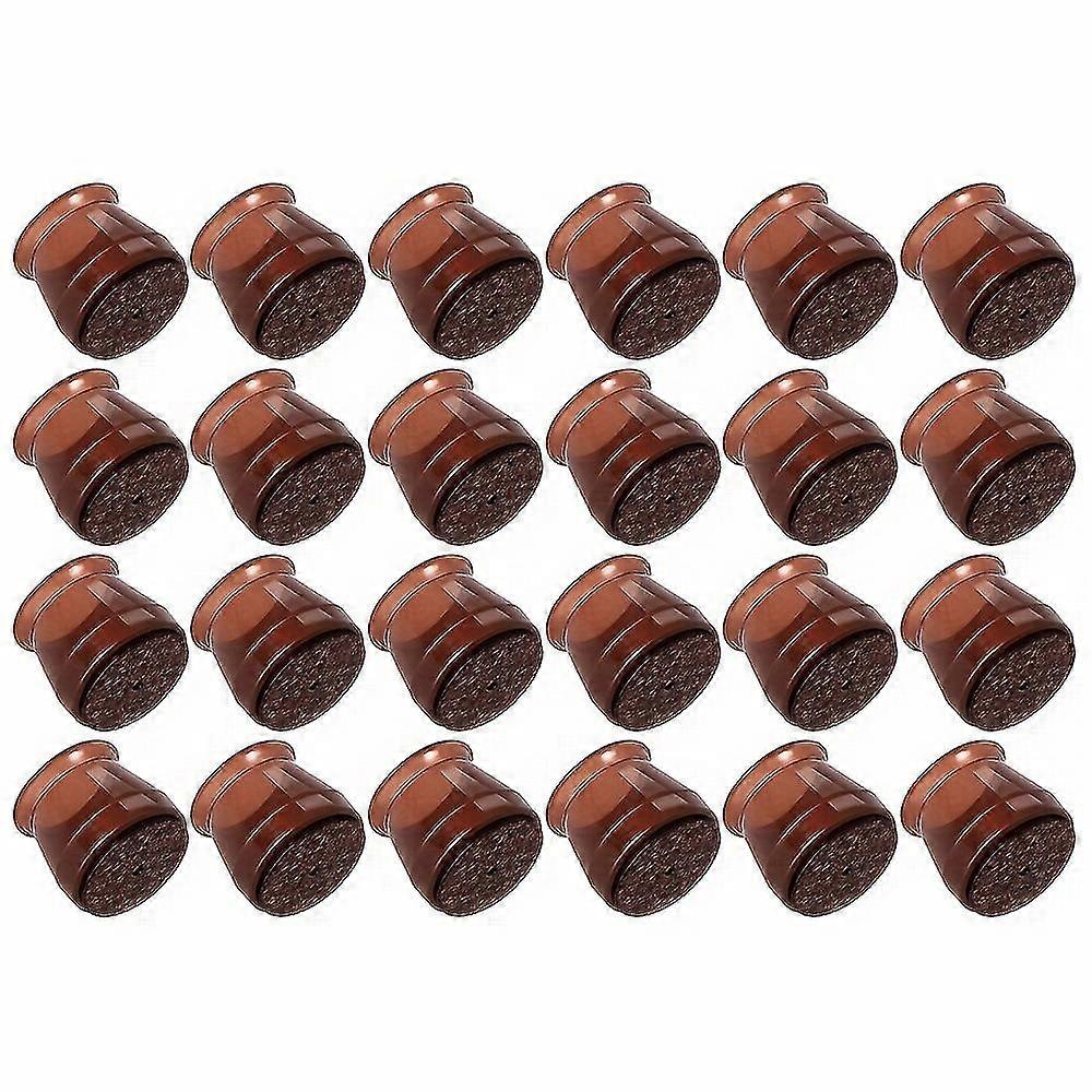 Brown Chair Leg Protectors with Felt Pads (8/16/24 Pack) - Scratch & Noise Reduction for Safe Floors