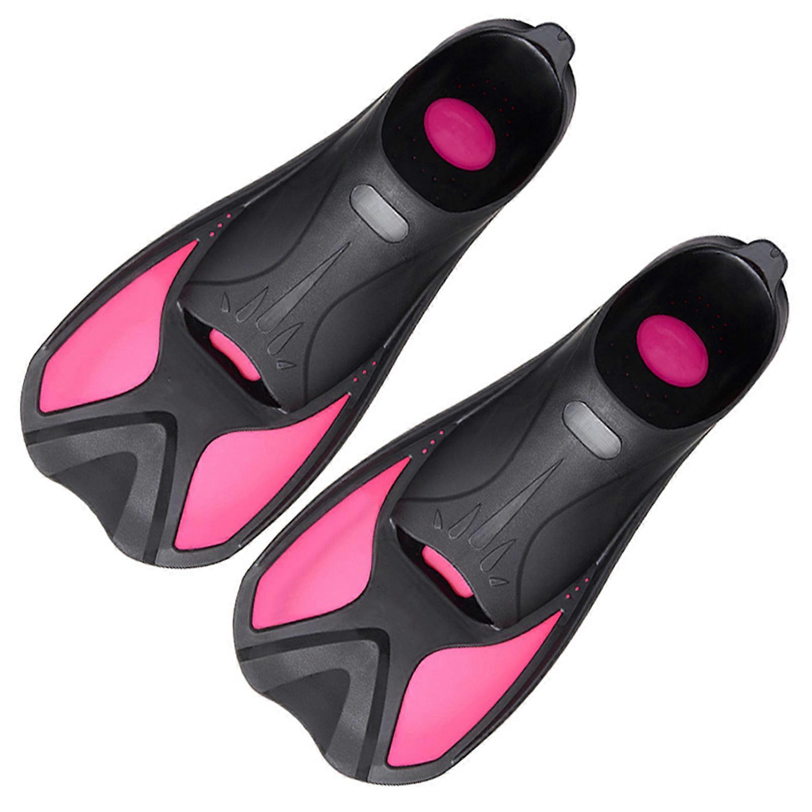 Short Swim Fins with Anti-Slip Sole Low-Cut Heel Design Diversion Ditch Lightweight Soft Flexible Durable for Women