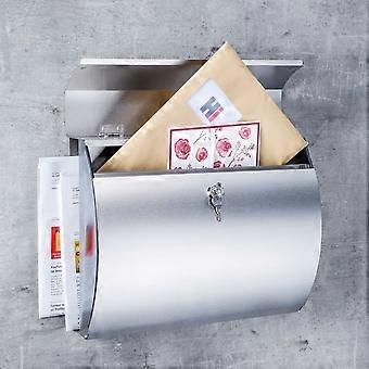 Hi Briefkasten mit Zeitungshalter 38x13,3x30,4 cm Edelstahl