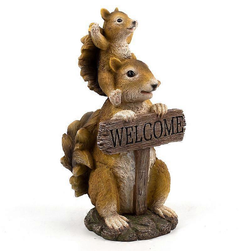 Squirrel Welcome Card Garden Welcome Decoration Kindergarten Courtyard Decoration Resin Crafts