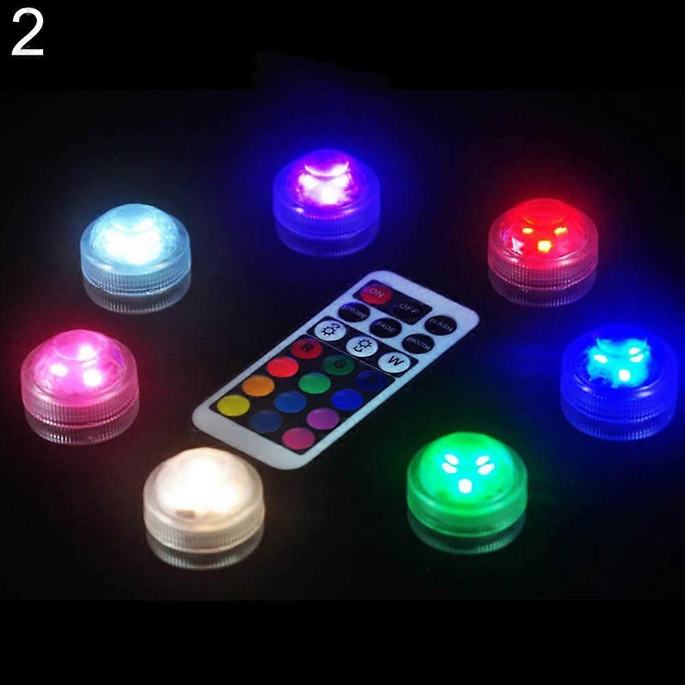 Remote Control Color Change Round Aquarium LED Light Submersible Fish Tank Lamp