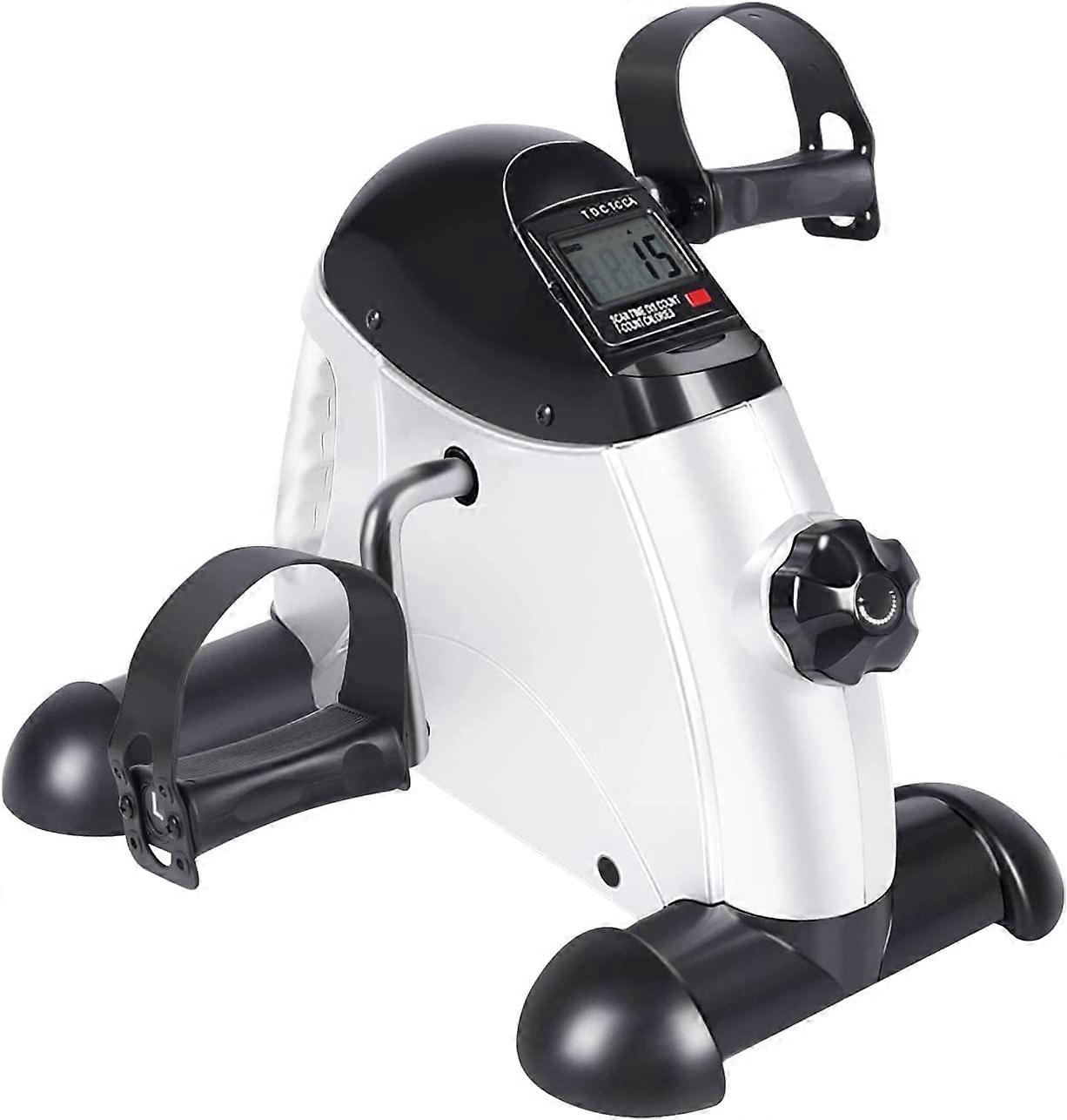 Mini Exercise Bike, Under Desk Bike Pedal Exerciser for Arm/Leg Exercise, Adjustable Magnetic Resistance Desk Cycle with LCD Screen Display for Home/O