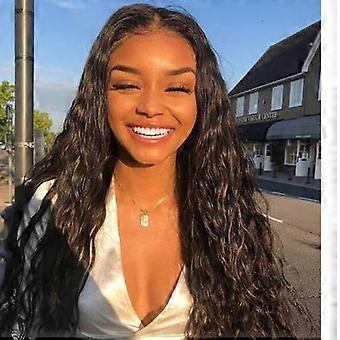 Peruca feminina cabelo longo cabelo encaracolado preto explosivo cabeça milho ferro de engomar pequenos cachos cabelo de fibra química conjunto de cabelo, 2024 Ping