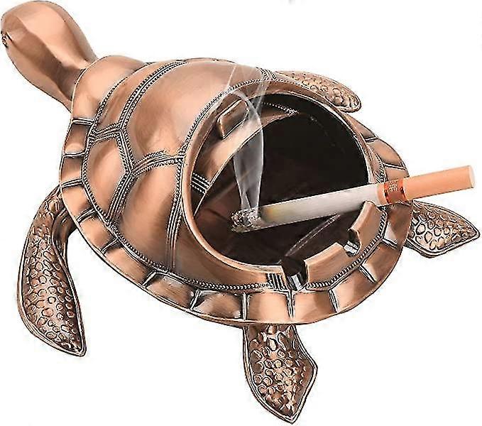 Wabjtam Vintage Turtle Windproof Ashtray With Lid Portable Cigarette Odor Ashtray Holder For Outdoor Indoor