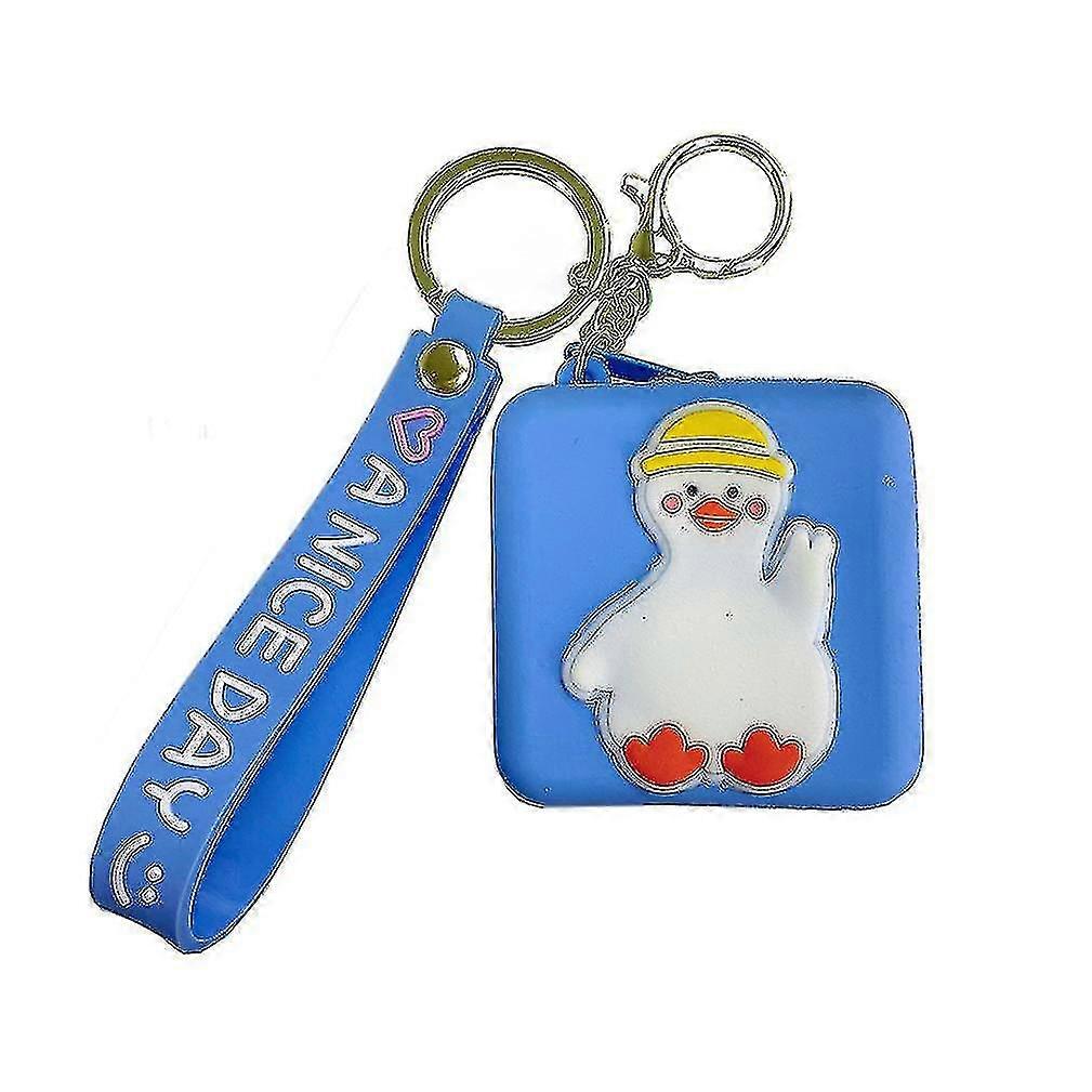 Yaju Hello Duck Coin Purse Anime Coin Purse Pvc Key Case (1 Piece, Blue)