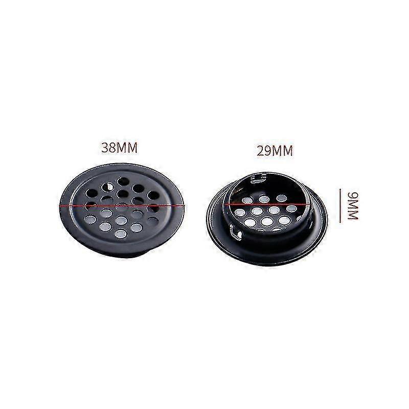 Air Vent Louver, 5pcs 35mm Stainless Steel Round Mesh Hole Circular Soffit Vent (black)
