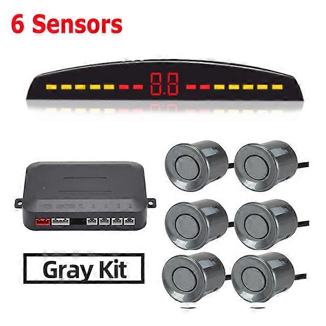 Car Parktronic Automatic LED Parking Sensor with 6 Sensors Reverse Backup Parking Radar Monitor Detector System Display