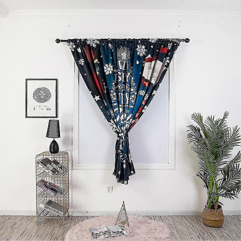 Decorative Curtain 140x130cm Polyester Snowman Pattern - Party Accent