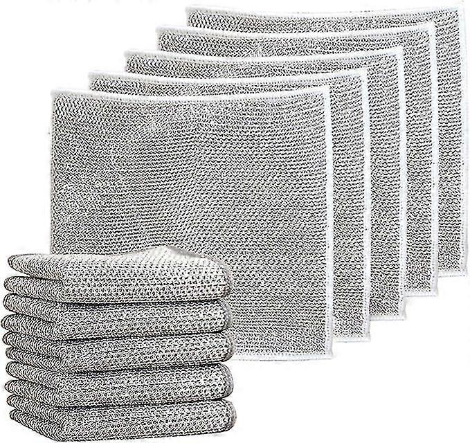 10 قطع متعددة الأغراض سلك غسل الصحون الخرق للرطب والجاف ، الحديد الزهر نظافة أطباق الملابس ، 100 ٪ جديد