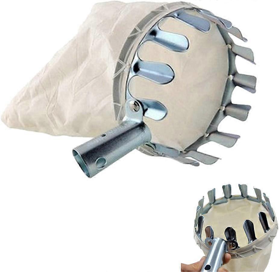 Fruktplockare, Apple Picker Head, Metal Fruit Catcher Net med skyddande lock, Bomullspåse för Ap