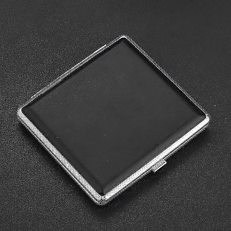 Pattern Leather Metal Cigarette Case Holds 20 Cigarettes