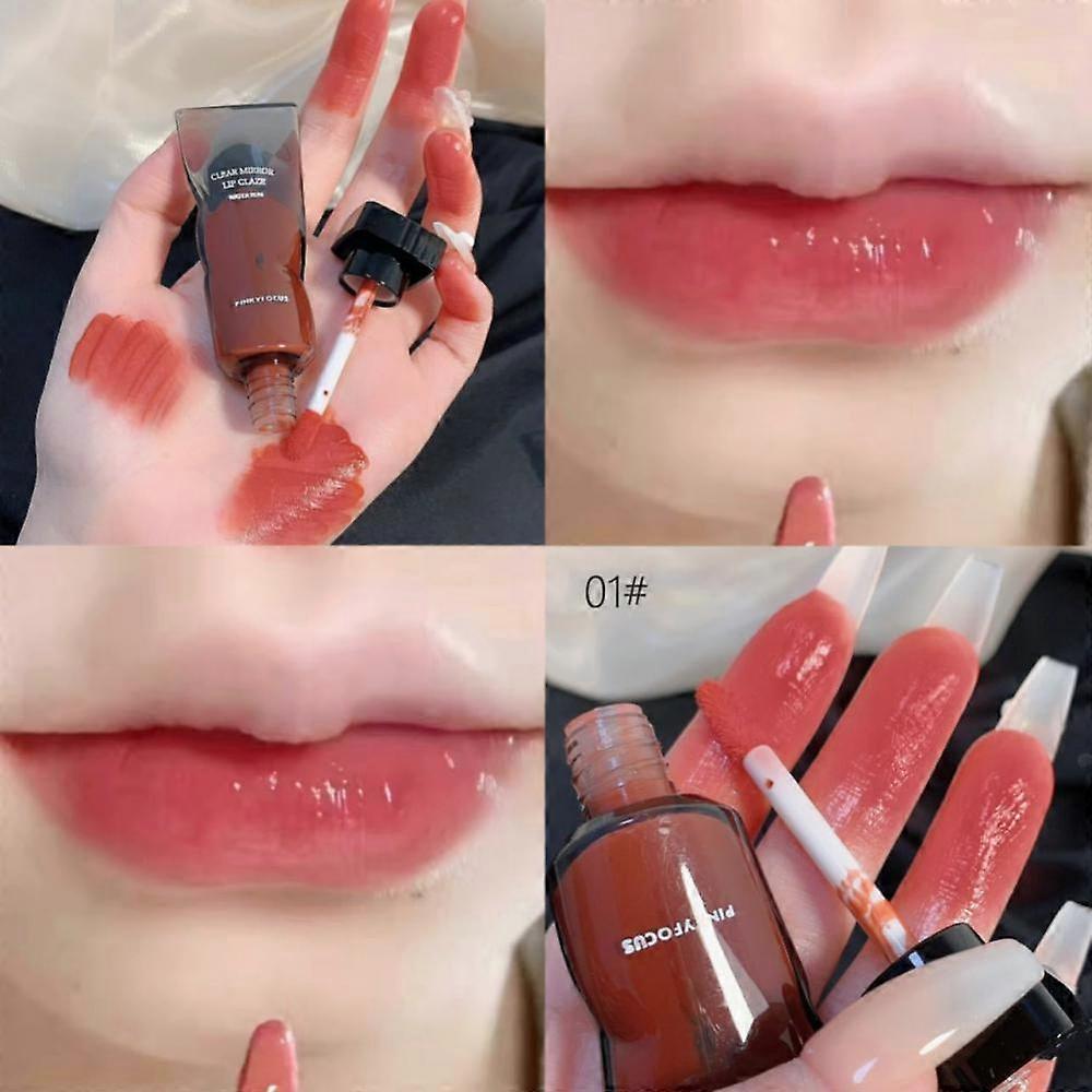 6 Colors Mirror Lip Glaze Long-lasting Hydration Non-stick Cup Does Not