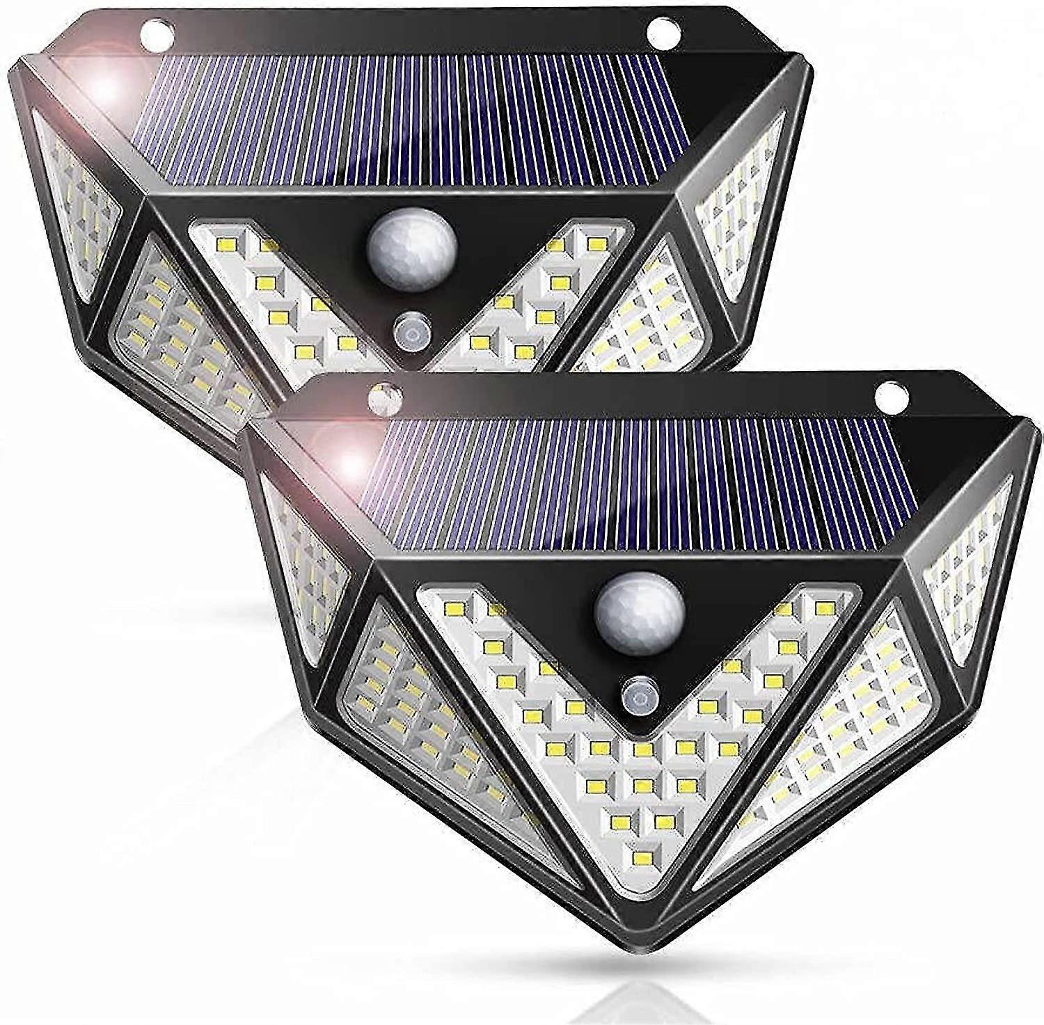 2 pack 100 led wide angle solar light