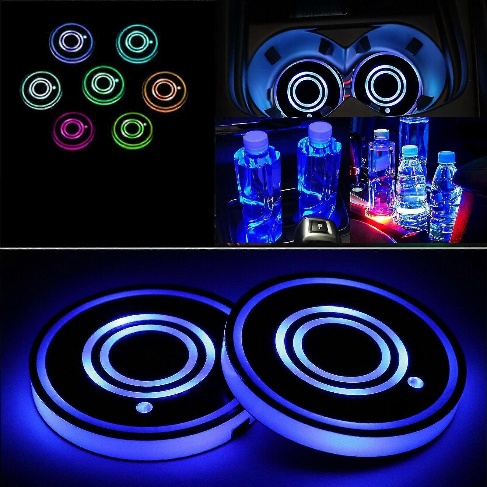 Car Cup Coaster Pad Led Lights