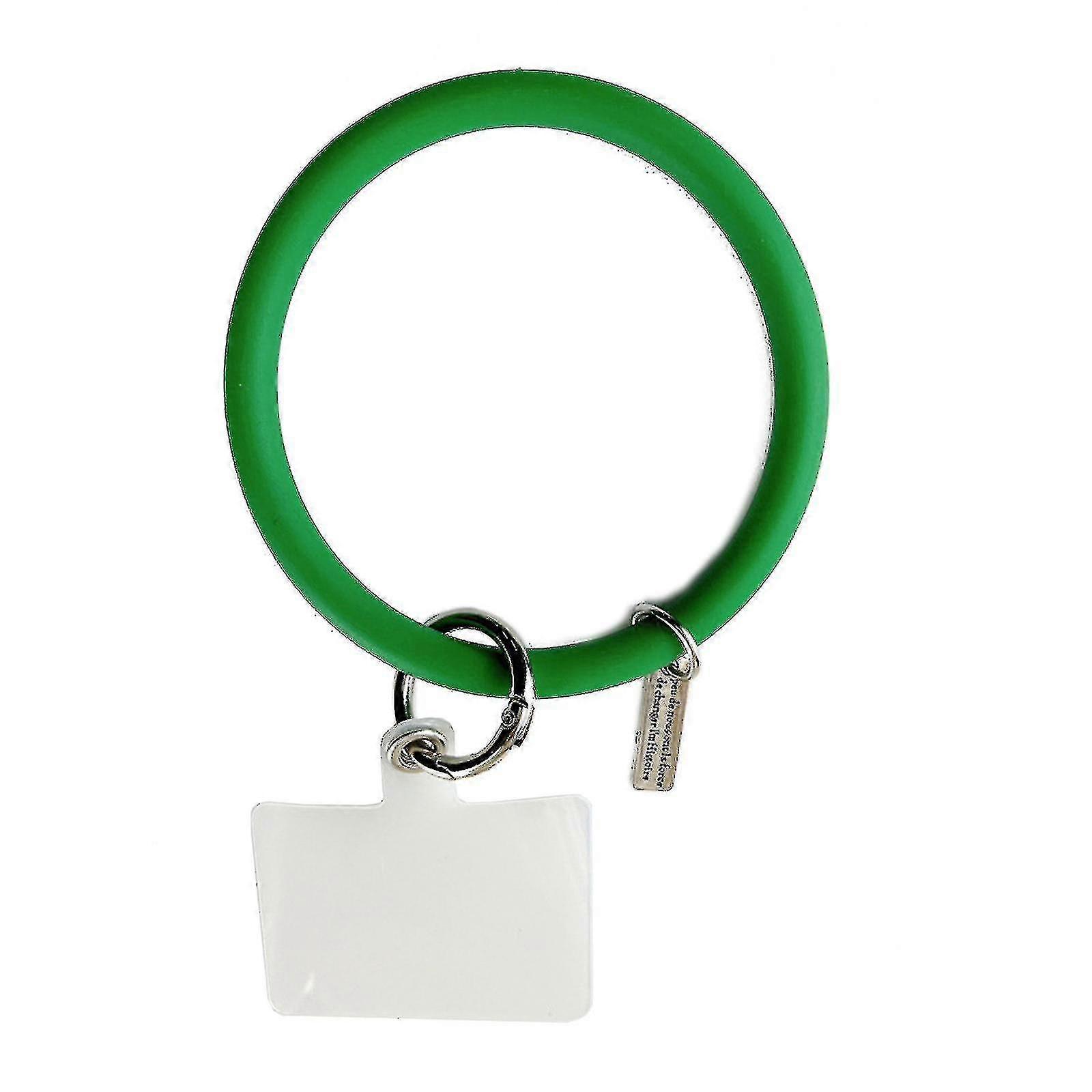 Wristlet Keychain Circle Silicone Bangle Keyring Oversized Bracelet Key Ring-sizegreen