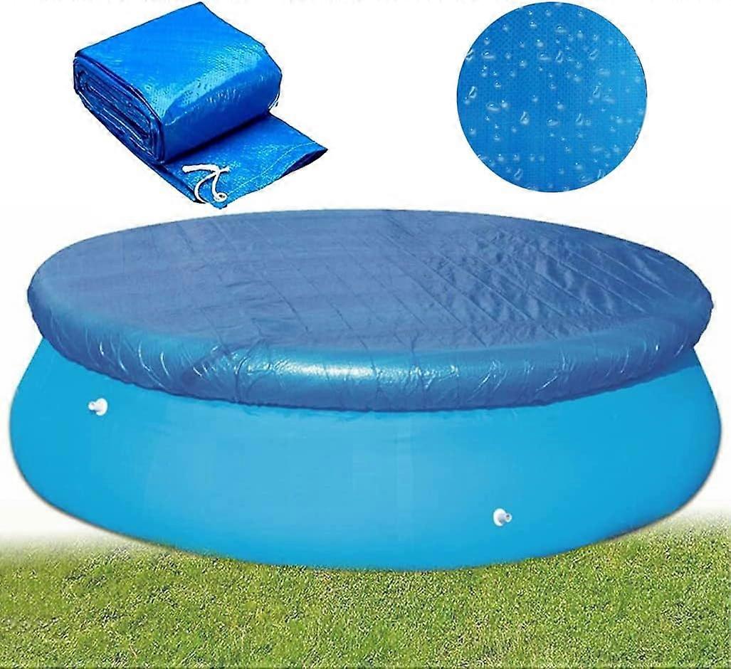 Round Pool Cover, Above Ground Pool Solar Cover, Dust Proof Pool Cover Protector with Drawstring Design for Round Inflatable Pool, Hot Tub Dust Cover